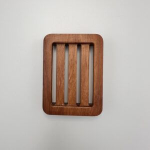 Premium Acacia Wood Soap Dish with Slatted Design ( ECO47 - 11 x 8 x 2cm )