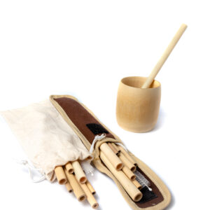 Eco-Friendly Bamboo Straw Set with Cleaning Brush and Travel Pouch ( ECO33 )